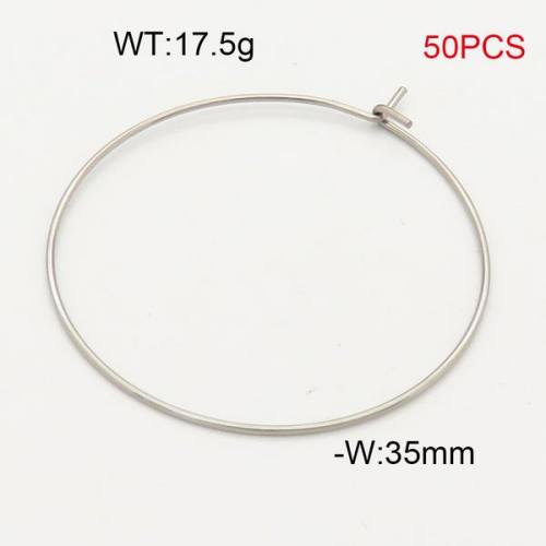 304 Stainless Steel Ear Ring Accessories,Steel Wire Ring,True Color,W:35mm,about 17.5g/package,50 pcs/package,6AC30203bhva-474