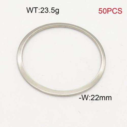 304 Stainless Steel Accessories, Ring,True Color,W:22mm,about 23.5g/package,50 pcs/package,6AC30206bhia-474