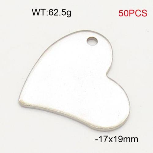 304 Stainless Steel Pendant,Peach Heart,True Color,17x19mm,about 62.5g/package,50 pcs/package,6AC30207bhil-474