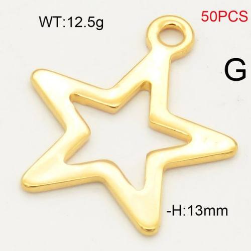 304 Stainless Steel Pendant,five-Pointed Star,Vacuum Plating Gold,H:13mm,about 12.5g/package,50 pcs/package,6AC30217vhnl-474