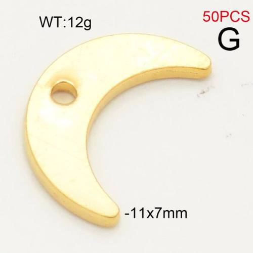 304 Stainless Steel Pendant,Crescent Moon,Vacuum Plating Gold,11x7mm,about 12g/package,50 pcs/package,6AC30222vhnl-474