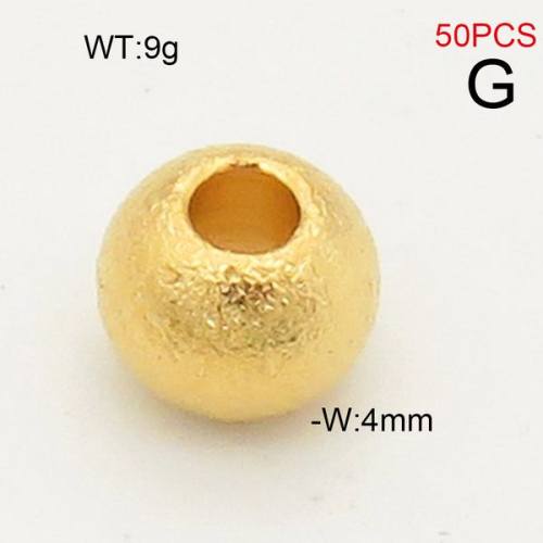 304 Stainless Steel Accessories,Round Bead,Vacuum Plating Gold,W:4mm,about 9g/package,50 pcs/package,6AC30225ahlv-474