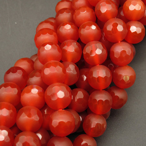 Natural Agate,Round,Frosted,Faceted,Dyed,Red,10mm,Hole:1mm,about 40pcs/strand,about 53g/strand,1 strand/package,15"(38cm),XBGB04453aiov-L001