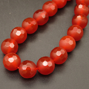 Natural Agate,Round,Frosted,Faceted,Dyed,Red,10mm,Hole:1mm,about 40pcs/strand,about 53g/strand,1 strand/package,15"(38cm),XBGB04453aiov-L001