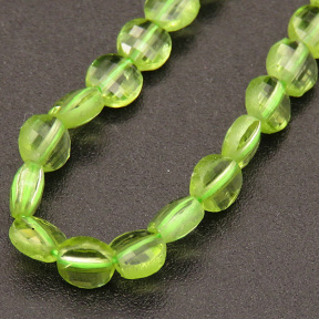 Natural Green Peridot,Flat Round,Faceted,Green,4*2mm,Hole:0.5mm,about 95pcs/strand,about 6g/strand,1 strand/package,15"(38cm),XBGB04469vila-L001