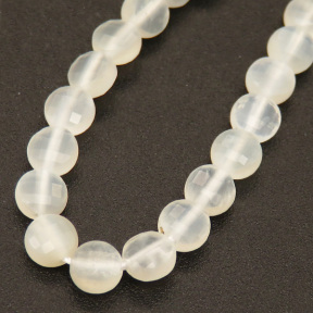 Natural White Moonstone,Flat Round,Faceted,White,4*2.5mm,Hole:0.5mm,about 95pcs/strand,about 6g/strand,1 strand/package,15"(38cm),XBGB04471vhmv-L001