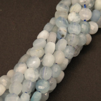 Natural Aquamarine,Flat Round,Faceted,Light Blue,4*2.5mm,Hole:0.5mm,about 95pcs/strand,about 6g/strand,1 strand/package,15"(38cm),XBGB04483vhmv-L001
