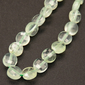 Natural Prehnite,Flat Round,Faceted,Light Green,4*2mm,Hole:0.5mm,about 95pcs/strand,about 7g/strand,1 strand/package,15"(38cm),XBGB04485vhov-L001