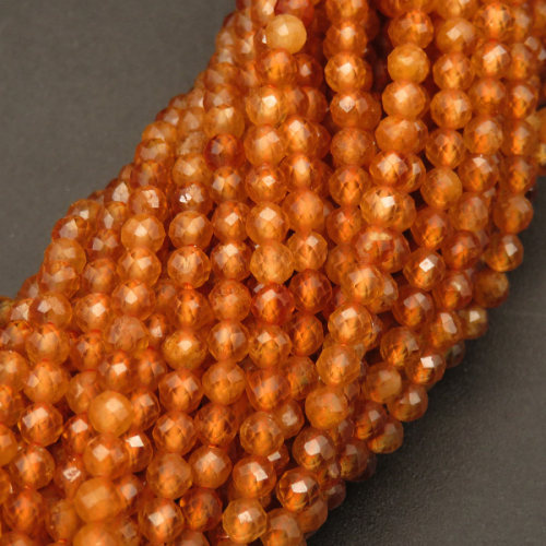 Natural Garnet,Round,Faceted,Dyed,Light Orange,3mm,Hole:0.5mm,about 126pcs/strand,about 7g/strand,1 strand/package,15"(38cm),XBGB04505vbpb-L001