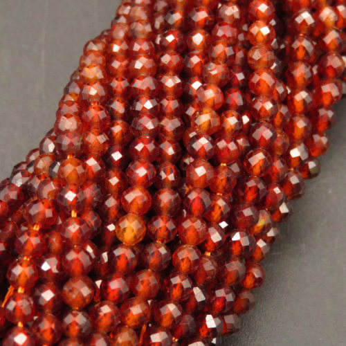 Natural Garnet,Round,Faceted,Dyed,Brown,3mm,Hole:0.5mm,about 126pcs/strand,about 7g/strand,1 strand/package,15"(38cm),XBGB04507bhia-L001