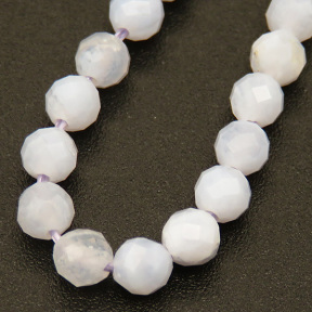 Natural Agate,Round,Faceted,Dyed,White,3mm,Hole:0.5mm,about 126pcs/strand,about 7g/strand,1 strand/package,15"(38cm),XBGB04511vbmb-L001