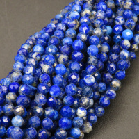 Natural Lapis Lazuli,Round,Faceted,Royal Blue,3mm,Hole:0.5mm,about 126pcs/strand,about 6g/strand,1 strand/package,15"(38cm),XBGB04523vhha-L001