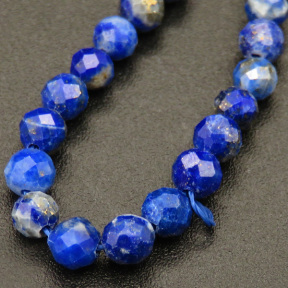 Natural Lapis Lazuli,Round,Faceted,Royal Blue,3mm,Hole:0.5mm,about 126pcs/strand,about 6g/strand,1 strand/package,15"(38cm),XBGB04523vhha-L001