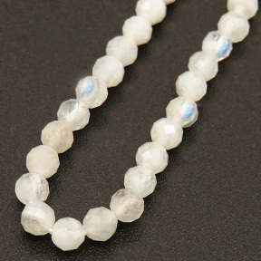 Natural Moonstone,Round,Faceted,White,3mm,Hole:0.5mm,about 126pcs/strand,about 5g/strand,1 strand/package,15"(38cm),XBGB04539vhha-L001