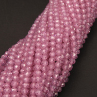 Synthetic Cubic Zirconia,Round,Faceted,Dyed,Pink,3mm,Hole:0.5mm,about 126pcs/strand,about 9g/strand,1 strand/package,15"(38cm),XBGB04557vbpb-L001