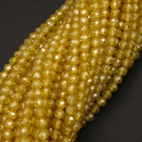 Synthetic Cubic Zirconia,Round,Faceted,Dyed,Yellow,3mm,Hole:0.5mm,about 126pcs/strand,about 9g/strand,1 strand/package,15"(38cm),XBGB04559vbpb-L001