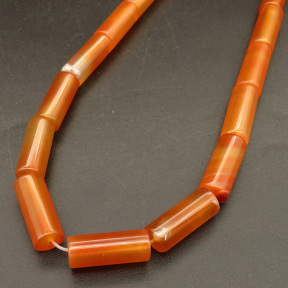 Natural Agate,Cylinder,Dyed,Orange,21*8mm,Hole:1.5mm,about 19pcs/strand,about 51g/strand,1 strand/package,15"(38cm),XBGB04563vhov-L001