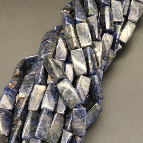 Natural Sodalite,Triangle Twist,Blue,20*9mm,Hole:1mm,about 20pcs/strand,about 58g/strand,1 strand/package,16"(40cm),XBGB04570biib-L001