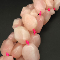 Natural Rose Quartz,Faceted,Rectangular Triangle,Pink,29.5*20~25*17mm,Hole:2mm,about 12pcs/strand,about 191g/strand,1 strand/package,16"(40cm),XBGB04572ajlv-L001
