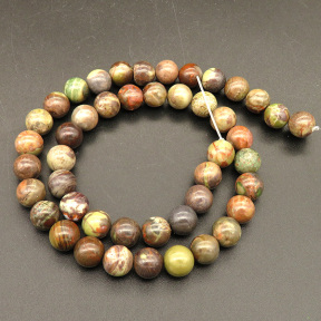 Natural Picasso Jasper,Round,Brown,6mm,Hole:1.2mm,about 65pcs/strand,about 22g/strand,1 strand/package,15"(38cm),XBGB04589vbnb-L001