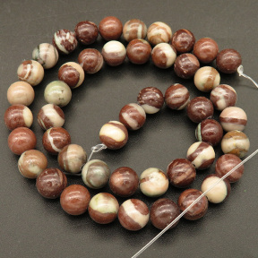 Natural Picasso Jasper,Round,Dark Brown,6mm,Hole:1mm,about 65pcs/strand,about 22g/strand,1 strand/package,15"(38cm),XBGB04592vbnb-L001