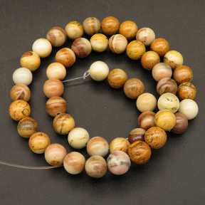 Natural Picasso Jasper,Round,Brown,6mm,Hole:1mm,about 65pcs/strand,about 22g/strand,1 strand/package,15"(38cm),XBGB04595vbnb-L001