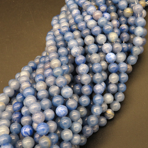 Natural Blue Aventurine,Round,Blue,6mm,Hole:1mm,about 65pcs/strand,about 23g/strand,1 strand/package,15"(38cm),XBGB04610vbnb-L001