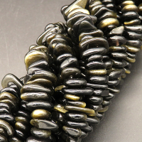 Natural Golden Obsidian,Irregular Gasket,Black,15.5*2~10*8.5mm,Hole:1mm,about 134pcs/strand,about 64g/strand,1 strand/package,15"(38cm),XBGB04621bhia-L001