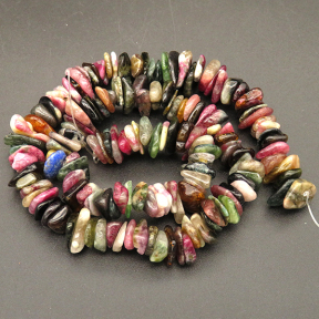 Natural Tourmaline,Irregular Gasket,Mixed Color,17*10~8*7mm,Hole:1mm,about 134pcs/strand,about 65g/strand,1 strand/package,15"(38cm),XBGB04627vhmv-L001