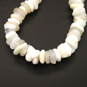 Natural White Opal,Irregular Gasket,White,11*9~9*8mm,Hole:1mm,about 134pcs/strand,about 41g/strand,1 strand/package,15"(38cm),XBGB04645ahjb-L001