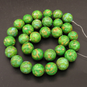 Synthesis Howlite,Turquoise,Round,Dyed,Green,14mm,Hole:1.2mm,about 28pcs/strand,about 89g/strand,1 strand/package,15"(38cm),XBGB04688bhva-L001