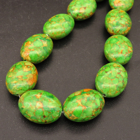 Synthesis Howlite,Turquoise,Flat Oval,Dyed,Green,19*14.5mm,Hole:1mm,about 21pcs/strand,about 64g/strand,1 strand/package,16"(40cm),XBGB04692bhia-L001