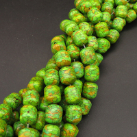 Synthesis Howlite,Turquoise,Cylinder,Dyed,Green,13*12mm,Hole:1.2mm,about 30pcs/strand,about 82g/strand,1 strand/package,16"(40cm),XBGB04695bhia-L001