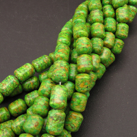 Synthesis Howlite,Turquoise,Cylinder,Dyed,Green,10*8mm,Hole:1.2mm,about 41pcs/strand,about 41g/strand,1 strand/package,16"(40cm),XBGB04698bhia-L001