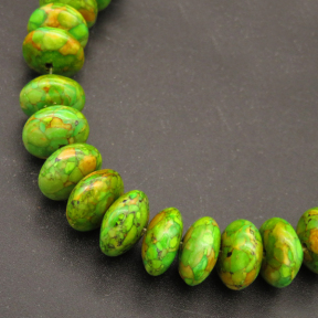 Synthesis Howlite,Turquoise,Abacus Beads,Dyed,Green,12*6mm,Hole:1mm,about 58pcs/strand,about 70g/strand,1 strand/package,15"(39cm),XBGB04701bhia-L001