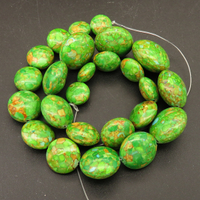 Synthesis Howlite,Turquoise,Flat Round Sequence Beads,Dyed,Green,22*14~12*7mm,Hole:1.2mm,about 25pcs/strand,about 82g/strand,1 strand/package,16"(41cm),XBGB04707bhia-L001