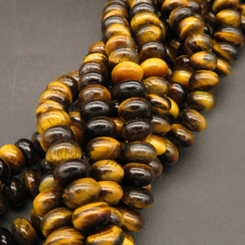 Natural Gold Tiger Eye,Abacus Beads,Brown,8*5mm,Hole:1mm,about 76pcs/strand,about 40g/strand,1 strand/package,15"(38cm),XBGB04713ahlv-L001