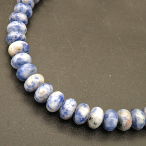 Natural Blue Spot Jasper,Abacus Beads,Blue,8*5mm,Hole:1mm,about 76pcs/strand,about 37g/strand,1 strand/package,15"(38cm),XBGB04728ahjb-L001
