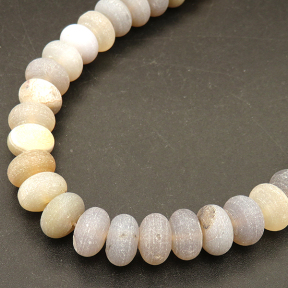 Natural Weathered Agate,Frosted,Abacus Beads,Grey,11*6mm,Hole:1mm,about 61pcs/strand,about 70g/strand,1 strand/package,15"(38cm),XBGB04735ahlv-L001