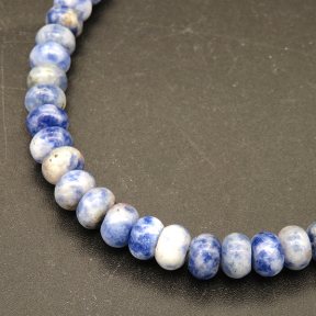 Natural Blue Spot Jasper,Abacus Beads,Blue,6*4mm,Hole:1mm,about 95pcs/strand,about 23g/strand,1 strand/package,15"(38cm),XBGB04741ahjb-L001