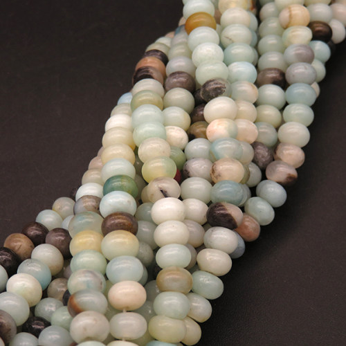 Natural Amazonite,Abacus Beads,Cyan-blue,6*4mm,Hole:1mm,about 95pcs/strand,about 23g/strand,1 strand/package,15"(38cm),XBGB04747ahjb-L001