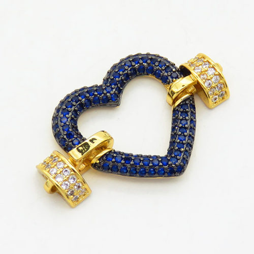 Brass Cubic Zirconia Links Connectors,Heart,Long-lasting plated,Gold and Black,19x31mm,Hole:2mm,about 3.15g/pc,3 pcs/package,XFL01715vhha-G030