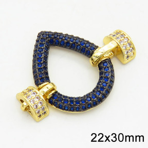 Brass Cubic Zirconia Links Connectors,Drop,Long-lasting plated,Gold and Black,22x30mm,Hole:2mm,about 3g/pc,3 pcs/package,XFL01739bhii-G030