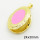 Brass Enamel Locket Pendants,Photo Frame Charms for Necklaces,Oval,Long-lasting plated,Gold,5x24x30mm,Hole:4x6mm,about 5.08g/pc,5 pcs/package,XFPC02459aaji-G030