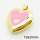 Brass Enamel Locket Pendants,Photo Frame Charms for Necklaces,Heart,Long-lasting plated,Gold,5x19x20mm,Hole:3x5mm,about 2.67g/pc,5 pcs/package,XFPC02462avja-G030
