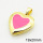 Brass Enamel Locket Pendants,Photo Frame Charms for Necklaces,Heart,Long-lasting plated,Gold,5x19x20mm,Hole:3x5mm,about 2.72g/pc,5 pcs/package,XFPC02468avja-G030