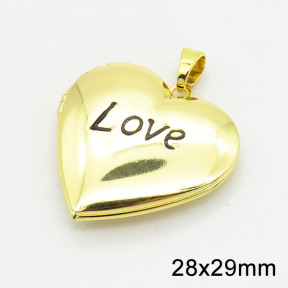 Brass Enamel Locket Pendants,Photo Frame Charms for Necklaces,Heart,Long-lasting plated,Gold,7x28x29mm,Hole:4x6mm,about 5.26g/pc,5 pcs/package,XFPC02472aaji-G030