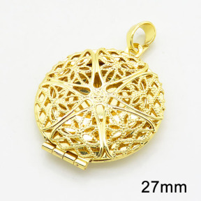Brass Locket Pendants,Photo Frame Charms for Necklaces,Hollow,Round,Long-lasting plated,Gold,6x27mm,Hole:4x6mm,about 4.78g/pc,5 pcs/package,XFPC02484aaio-G030