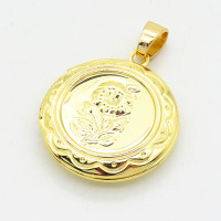 Brass Locket Pendants,Photo Frame Charms for Necklaces,Round,Long-lasting plated,Gold,5x20mm,Hole:3x5mm,about 3g/pc,5 pcs/package,XFPC02508vail-G030