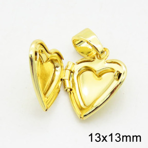 Brass Locket Pendants,Photo Frame Charms for Necklaces,Heart,Long-lasting plated,Gold,5x13x13mm,Hole:4x6mm,about 1.46g/pc,5 pcs/package,XFPC02532aahl-G030